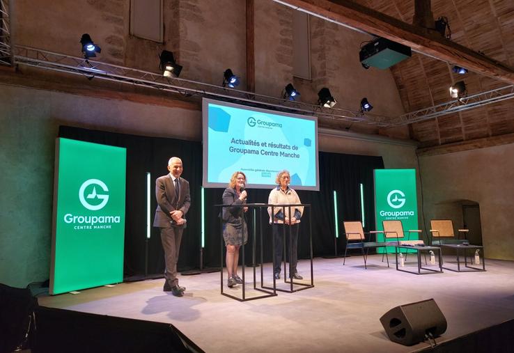 Pascal Loiseau, Sylvie Le Dilly et Françoise Potier ont animé l'assemblée générale de la Fédération départementale Sarthe de Groupama Centre Manche, mardi 3 février à l'Abbaye de l'Epau.