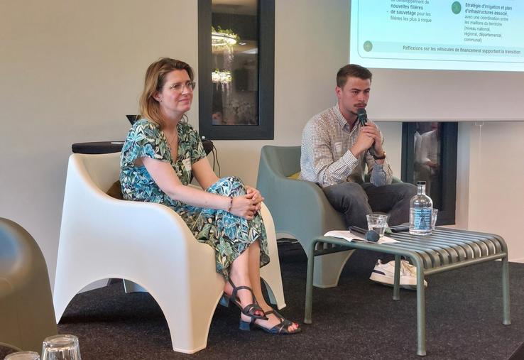 Caroline Crépin, du Crédit Agricole, et Antoine Donval, de Sofiprotéol. 