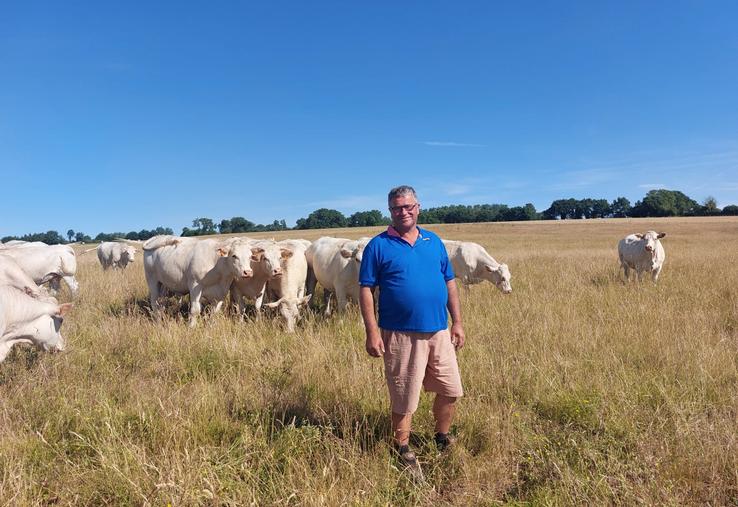 Jacky Pezet a lancé un projet d'agrivoltaïsme sur une prairie de 13 ha, avec l'entreprise TSE.